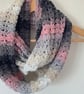 Multicoloured Crochet Infinity Scarf - Handmade Scarves - Christmas Gift for Her