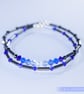 Bracelet Hematite and Swarovski stretchy handmade alternative - Image 5