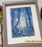 Firefly forest gouache and mixed media painting, landscape artwork - Image 8