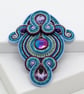 Large Soutache Brooch Blue Purple Statement Brooch Handmade UK - Image 4