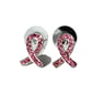 Breast Cancer Awareness Earrings Studs Pink Ribbon Crystal Jewellery Gift - Image 2