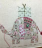 Ernie Elephant hand embroidered fabric card - Image 3