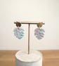Mint green monstera leaf earrings  - Image 1