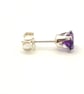African Amethyst Sterling Silver 5mm Stud Earrings - Image 2