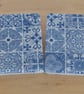 Marble ' Blue & White Tile' Coasters - Image 1