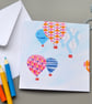 Colourful Hot Air Balloons blank card - Image 3