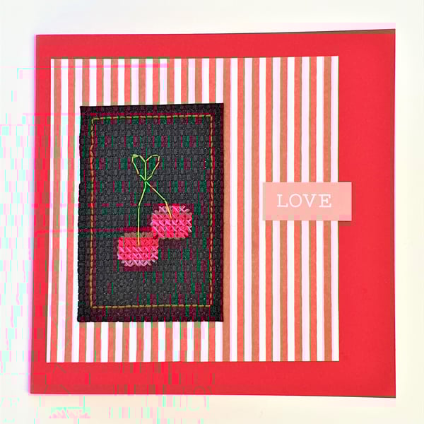 Cherries card with the wording "Love"