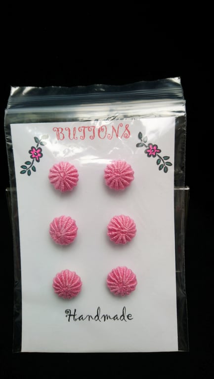 Buttons Handmade Embroidered Yorkshire Style 