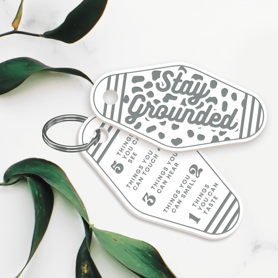 Stay Grounded - Dots Keyring: Anxiety Grounding Mindful Well-being Keychain
