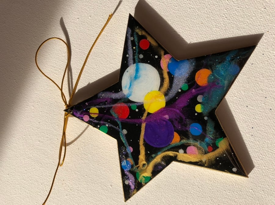 Christmas decoration, abstract, star, ornament , multicoloured, galaxy, 1