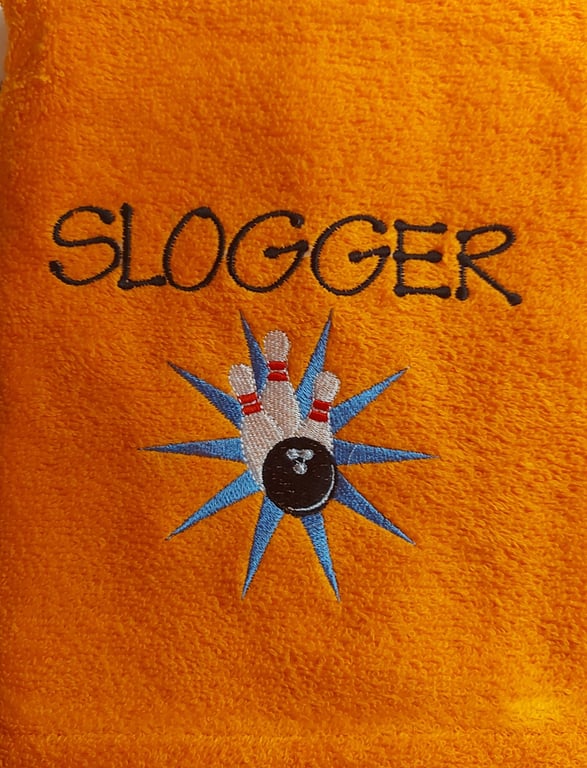 Handmade personalised 10 pin bowling towel great gift Fathers Day, Mothers Day, 