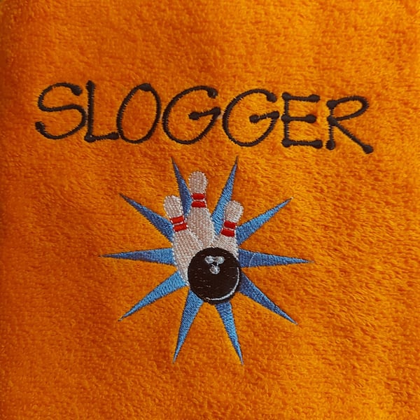 Handmade personalised 10 pin bowling towel great gift Fathers Day, Mothers Day, 