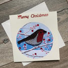 Stunning handmade quilled Robin Christmas card