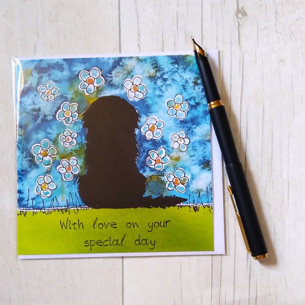 Newfoundland Dog card (printed card).Birthday card. Newfie card.