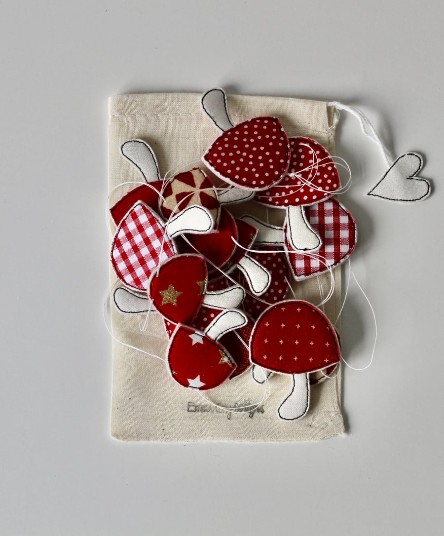 Little Mushroom Garland 2 - Hanging Decoration