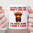 Funny Highland Cow Mug – I Don't Care Mug – Self Love Confidence Gift – Cheeky