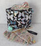 Large zipped pouch, project bag, cosmetic bag, butterflies - Image 6