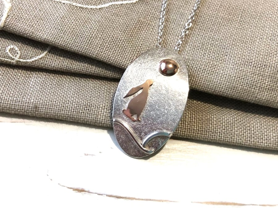 Hare Pendant in Rose Gold on Silver