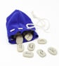 Royal blue suede drawstring pouch - Image 3