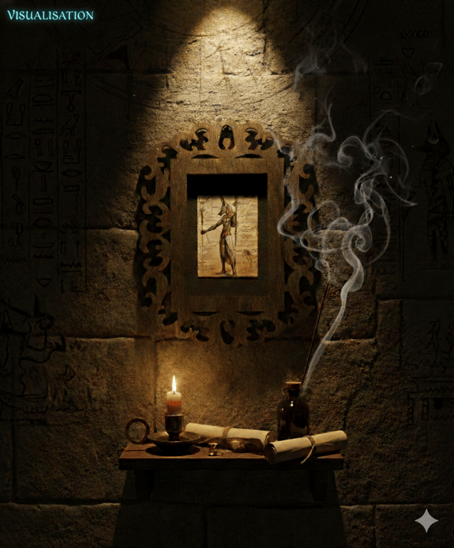 Anubis Egyptian God Framed Print – Gothic Mythology Art – 16cm x 12cm