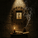 Anubis Egyptian God Framed Print – Gothic Mythology Art – 16cm x 12cm