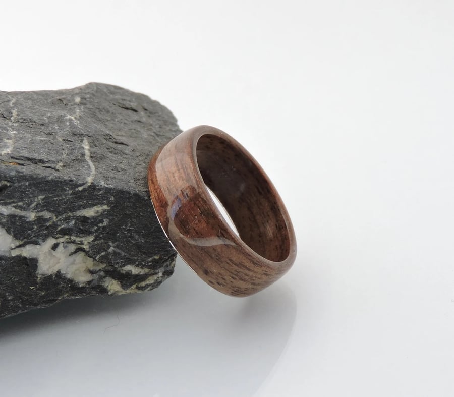 Handmade Walnut Wood Ring - Folksy