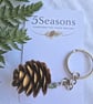 Pine Cone Keyring, Handmade Woodland Gift, Natural Keychain