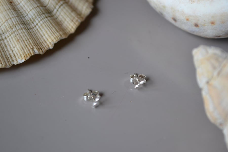 twisted line stud earrings, delicate, 925 sterling silver, simple, gift for her,