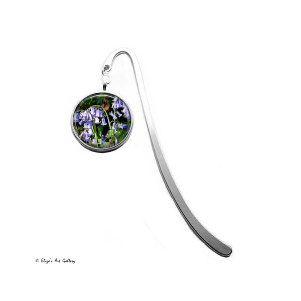 Silver Plated Bluebell Flower Photo Bookmark