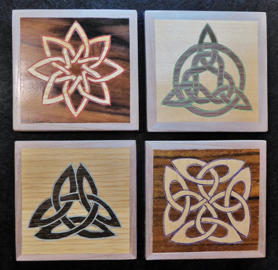 Wood Veneer Coaster set