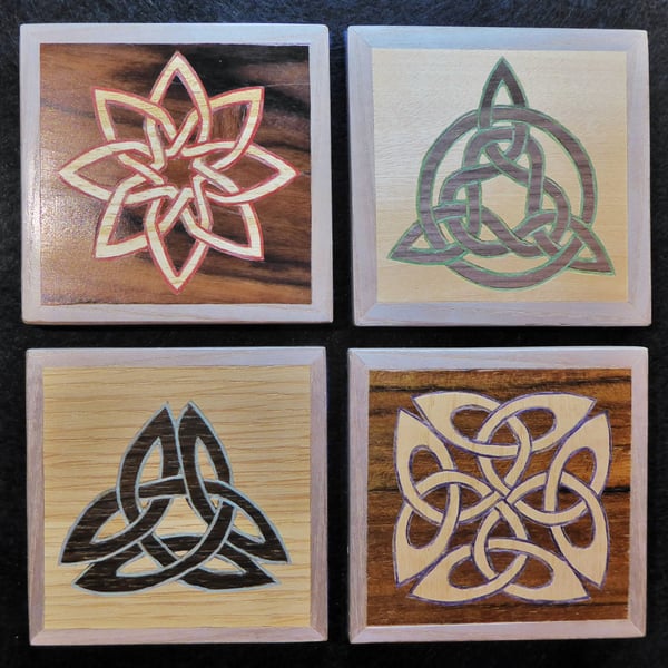Wood Veneer Coaster set