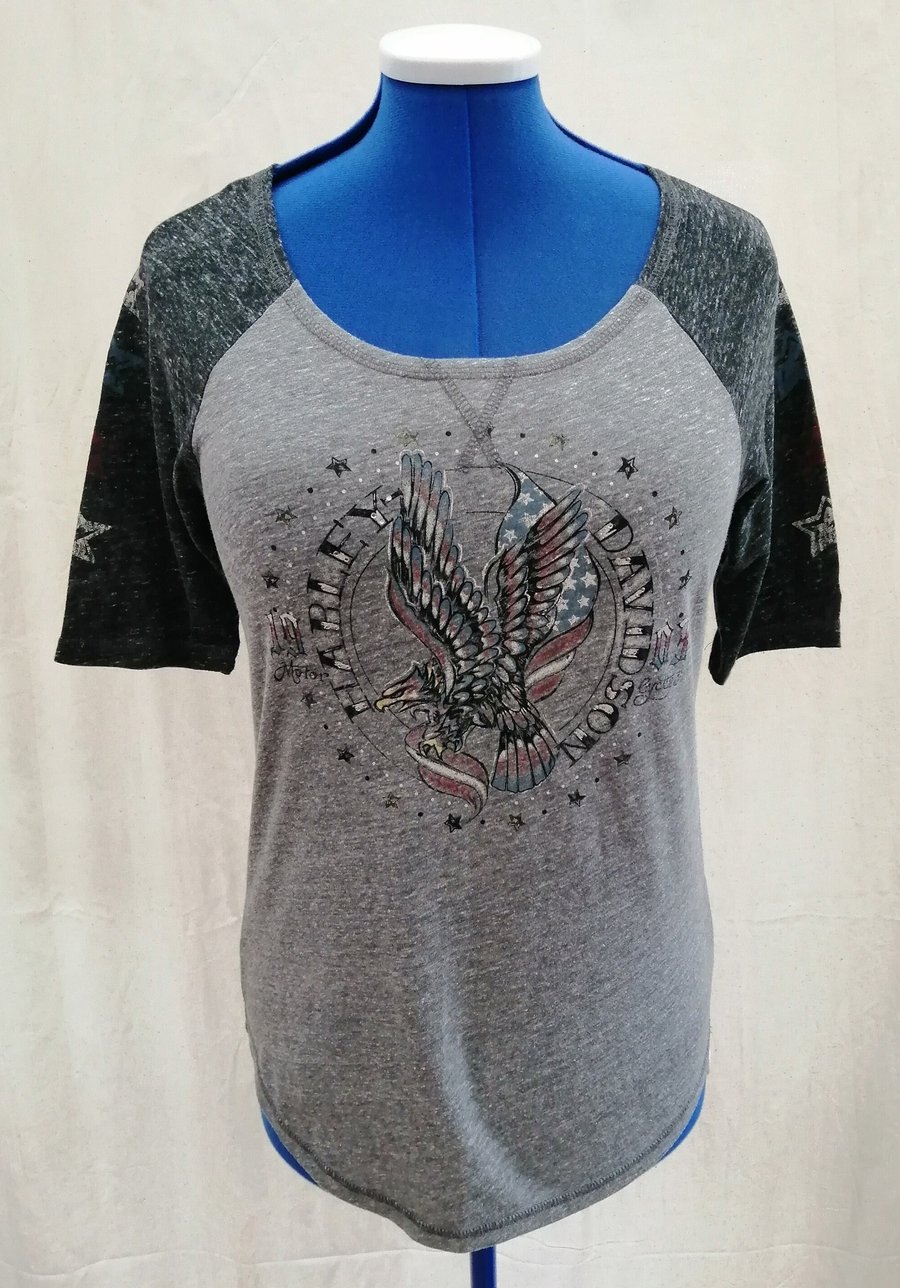 Vintage 1990's 90' Nineties Harley Davidson - 'American Eagle' Top Tshirt size M