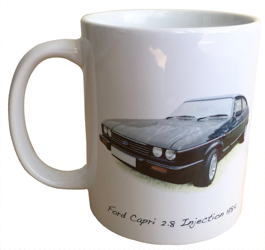 Ford Capri 2.8i 1984 (Black) - 11oz Ceramic Mug for the Enthusiast