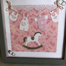Gift for new baby girl a pink and grey wall decoration for little girls nursery,