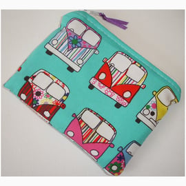 Purse Retro Funky Campervans Camper Van Vans Purple Red Aqua Orange