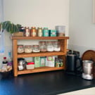 Handmade Rustic Solid Wood Kitchen Storage Rack-Farmhouse Decor Style Organiser