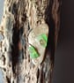 Bronze and seaglass pendant, unique, repurposed, seaglass - Image 1
