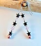 Hematite Star, Swarovski Crystal & Sterling Silver Earrings - Handmade In Devon
