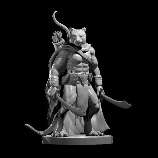 Weretiger - 3D Printed Resin DnD Pathfinder Fig... - Folksy
