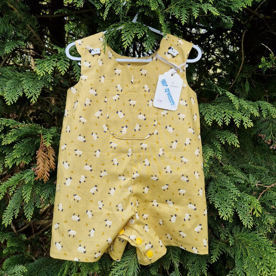 Age: 6m Yellow Sheep Rompers