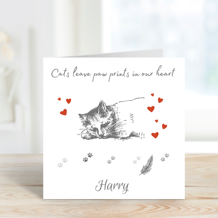 Personalised Cat Sympathy Card