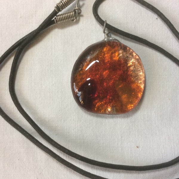 Elements Fused Glass Fire Pendant