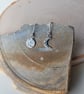 Full Moon and Crescent Moon Hook Earrings, Mismatched, Asymmetric - Image 5