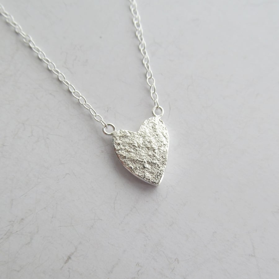 Little Sparkly Silver Heart Pendant