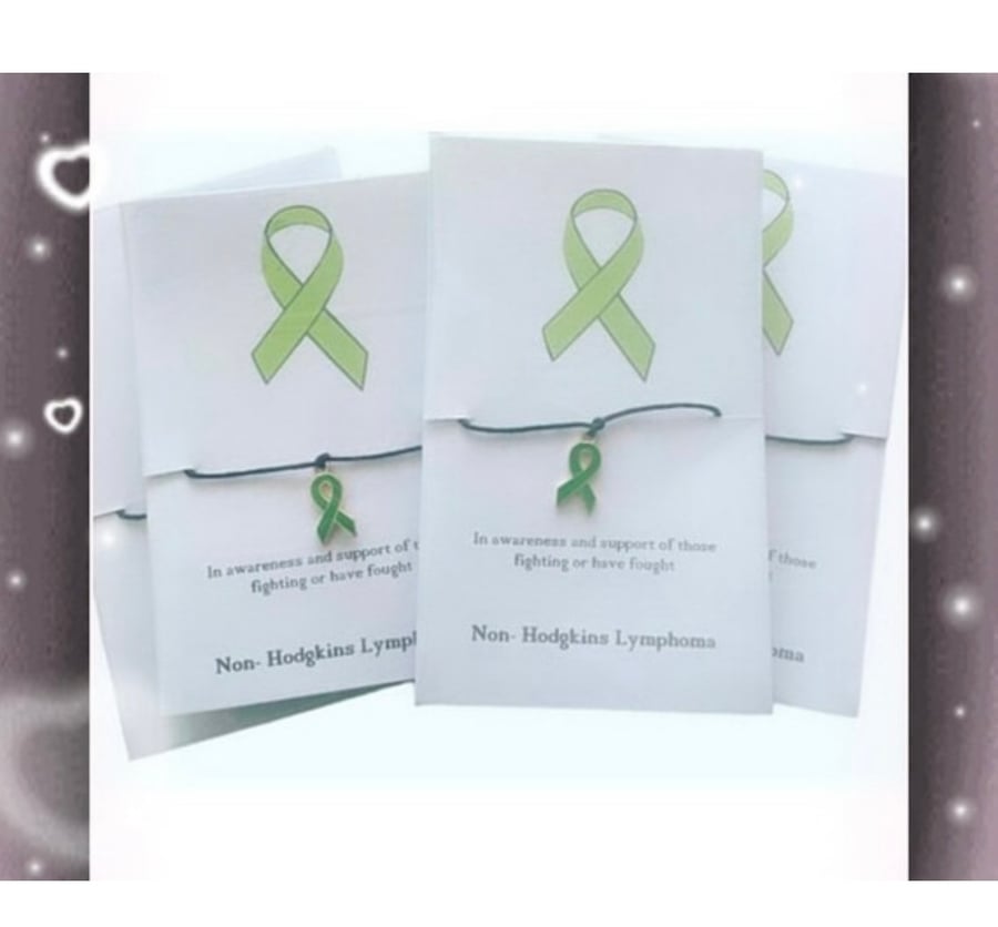 Set of 6 in awareness and support of non Hodgkin’s lymphoma wish bracelets x6 