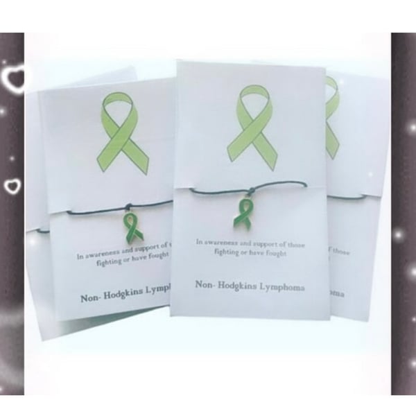 Set of 6 in awareness and support of non Hodgkin’s lymphoma wish bracelets x6 