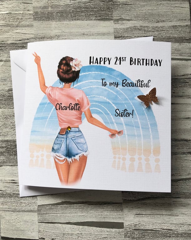 Friends Birthday Card Handmade and Personalised Rainbow Pastel Birthday Gift