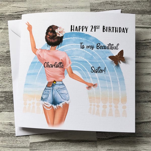 Friends Birthday Card Handmade and Personalised Rainbow Pastel Birthday Gift