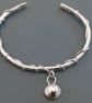 Silver entwined heart bracelet 