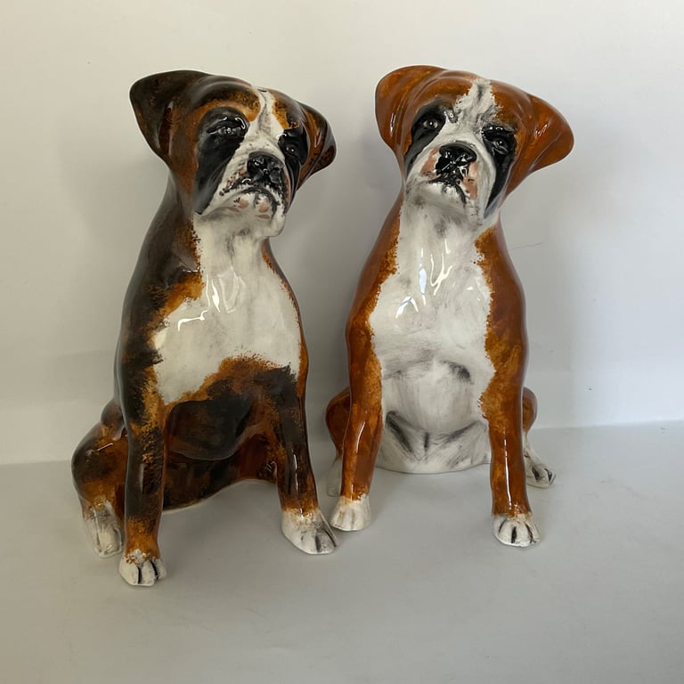 Personalised Boxer Dog salt and pepper shaker set.
